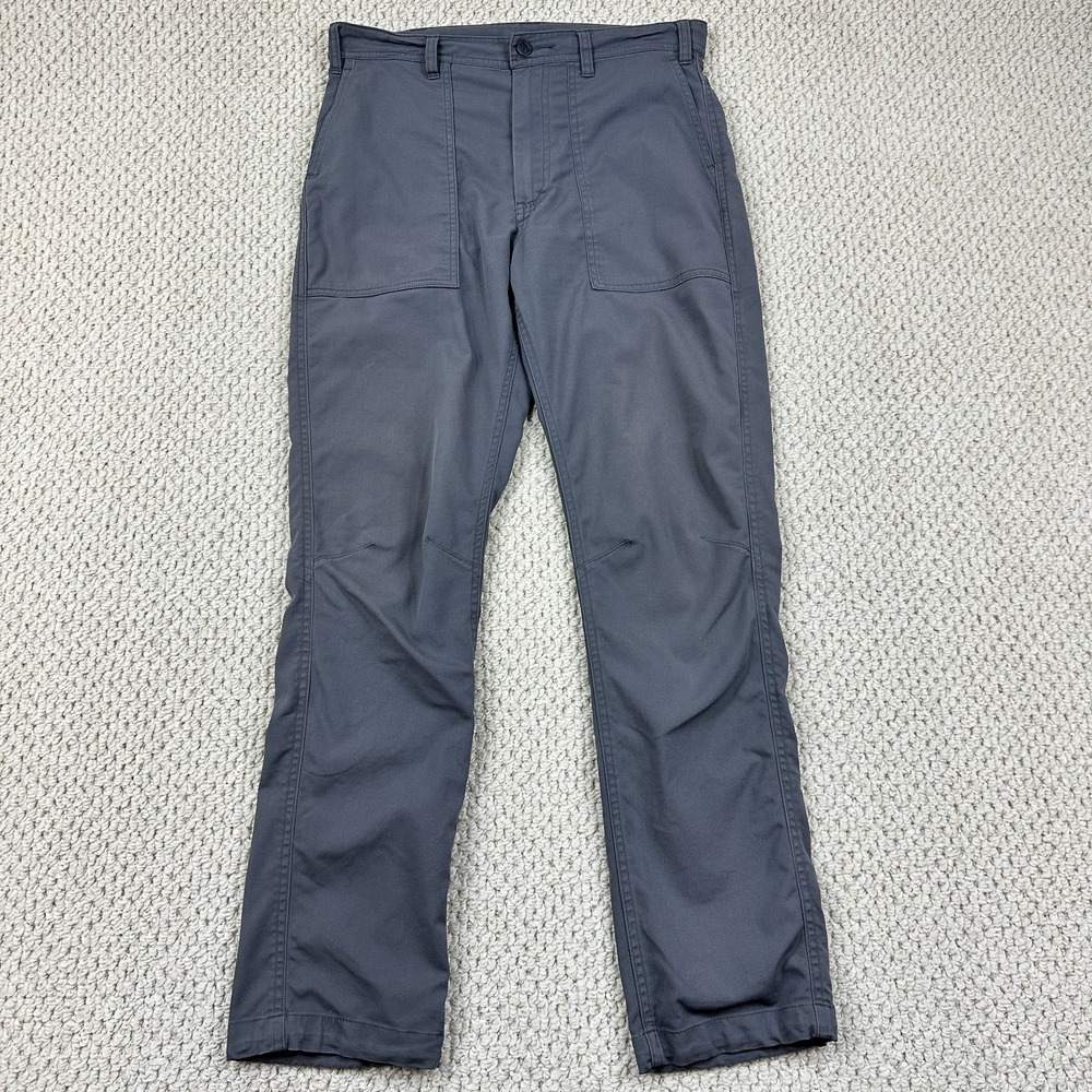 Topo Designs Global Pants Mens 30x30 Gray Patch Pocket Straight Leg Stretch
